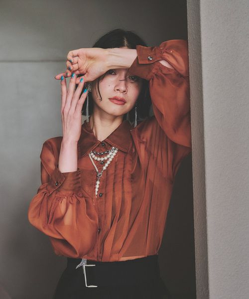 HARE 【LADIES】シアープリーツシャツ オレンジ FREE ウィメンズインナー ハレ 302575 and ST アンドエスティ(旧ドットエスティ) HARE 【LADIES】シアープリーツシャツ オレンジ FREE ウィメンズインナー ハレ 302575 and ST アンドエスティ(旧ドットエスティ)