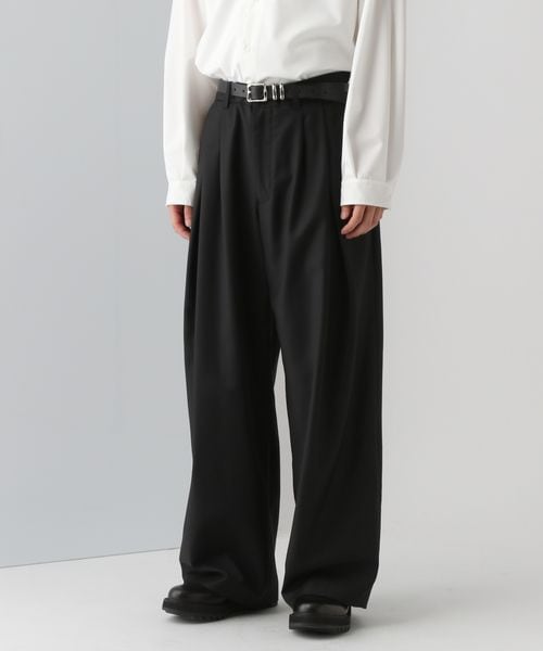 HARE 【SET UP対応】ロングタックワイドトラウザー ナチュラル S メンズボトムス ハレ 321377 and ST アンドエスティ(旧ドットエスティ) HARE 【SET UP対応】ロングタックワイドトラウザー ナチュラル S メンズボトムス ハレ 321377 and ST アンドエスティ(旧ドットエスティ)