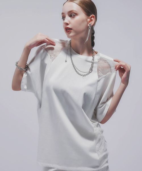 HARE 【LADIES】レースキリカエTシャツ オフホワイト FREE ウィメンズインナー ハレ 324467 and ST アンドエスティ(旧ドットエスティ) HARE 【LADIES】レースキリカエTシャツ オフホワイト FREE ウィメンズインナー ハレ 324467 and ST アンドエスティ(旧ドットエスティ)