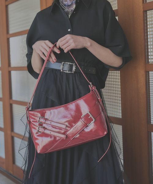 HARE 【LADIES】ベルテッドショルダーバッグ レッド ウィメンズグッズ ハレ 325593 and ST アンドエスティ(旧ドットエスティ) HARE 【LADIES】ベルテッドショルダーバッグ レッド ウィメンズグッズ ハレ 325593 and ST アンドエスティ(旧ドットエスティ)