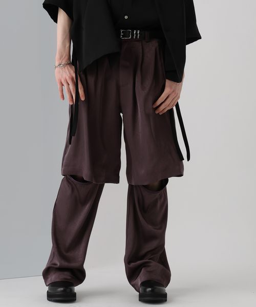 HARE 2WAYレイヤードパンツ パープル FREE メンズボトムス ハレ 325771 and ST アンドエスティ(旧ドットエスティ) HARE 2WAYレイヤードパンツ パープル FREE メンズボトムス ハレ 325771 and ST アンドエスティ(旧ドットエスティ)