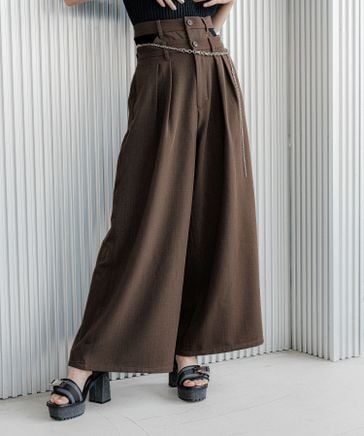 未使用品　HARE ハレ　大人カッコいいパンツ　フリーサイズ　ウエストゴム Wウエストタックワイドパンツ(HARE)（その他パンツ）｜HARE
