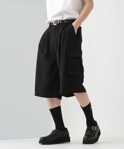 HARE 【一部カラーSET UP対応】ワイドカーゴショーツ ブラック FREE メンズボトムス ハレ 327125 and ST アンドエスティ(旧ドットエスティ) HARE 【一部カラーSET UP対応】ワイドカーゴショーツ ブラック FREE メンズボトムス ハレ 327125 and ST アンドエスティ(旧ドットエスティ)