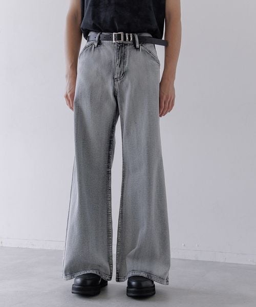 HARE 【一部カラーWEB先行予約】デニムワイドフレアパンツ ライトグレー M メンズボトムス ハレ 327251 and ST アンドエスティ(旧ドットエスティ) HARE 【一部カラーWEB先行予約】デニムワイドフレアパンツ ライトグレー M メンズボトムス ハレ 327251 and ST アンドエスティ(旧ドットエスティ)