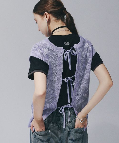 HARE 【LADIES】2WAYダマスクガラノースリーブニット パープル FREE ウィメンズインナー ハレ 328078 and ST アンドエスティ(旧ドットエスティ) HARE 【LADIES】2WAYダマスクガラノースリーブニット パープル FREE ウィメンズインナー ハレ 328078 and ST アンドエスティ(旧ドットエスティ)