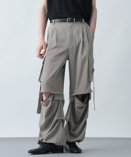 HARE 【SET UP対応】2WAYベルトカーゴパンツ ライトグレー M メンズボトムス ハレ 328290 and ST アンドエスティ(旧ドットエスティ) HARE 【SET UP対応】2WAYベルトカーゴパンツ ライトグレー M メンズボトムス ハレ 328290 and ST アンドエスティ(旧ドットエスティ)