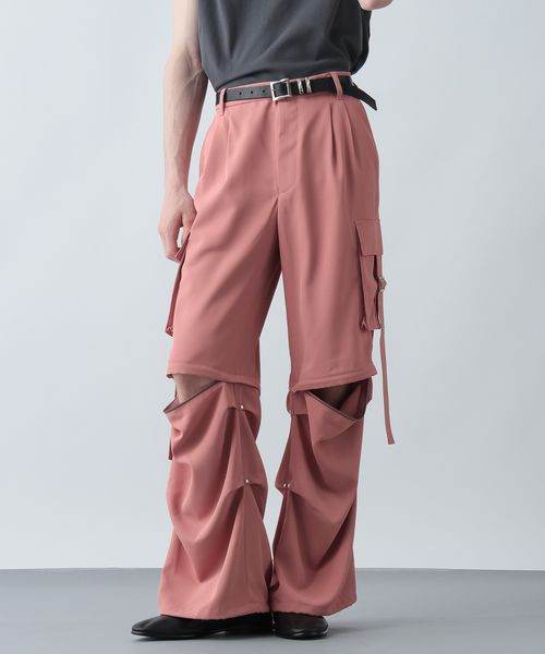 HARE 【SET UP対応】2WAYベルトカーゴパンツ ピンク S メンズボトムス ハレ 328290 and ST アンドエスティ(旧ドットエスティ) HARE 【SET UP対応】2WAYベルトカーゴパンツ ピンク S メンズボトムス ハレ 328290 and ST アンドエスティ(旧ドットエスティ)