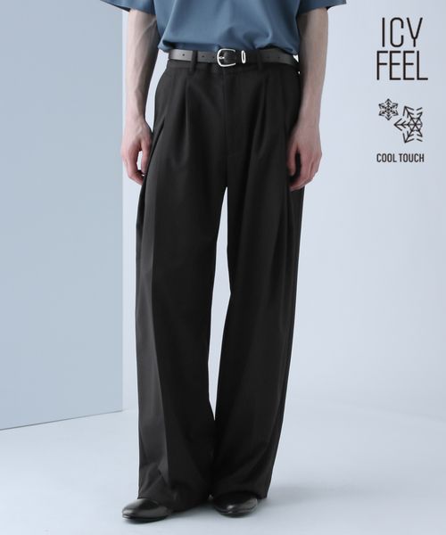 HARE 【新色追加予約受付中 接触冷感】ICY FEELディープタックワイドストレートトラウザー ブラック S メンズボトムス ハレ 430411 and ST アンドエスティ(旧ドットエスティ) HARE 【新色追加予約受付中 接触冷感】ICY FEELディープタックワイドストレートトラウザー ブラック S メンズボトムス ハレ 430411 and ST アンドエスティ(旧ドットエスティ)