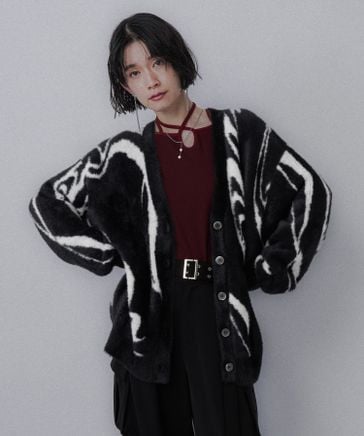 HARE アソートシャギーガラVネックカーディガン ワインレッド ボルドー 楽天市場】アソートシャギーガラVネックカーディガン HARE ハレ