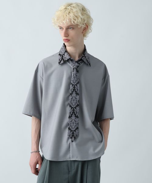 HARE 【SET UP対応】ジャガードネクタイシャツ グレー S メンズインナー ハレ 490979 and ST アンドエスティ(旧ドットエスティ) HARE 【SET UP対応】ジャガードネクタイシャツ グレー S メンズインナー ハレ 490979 and ST アンドエスティ(旧ドットエスティ)