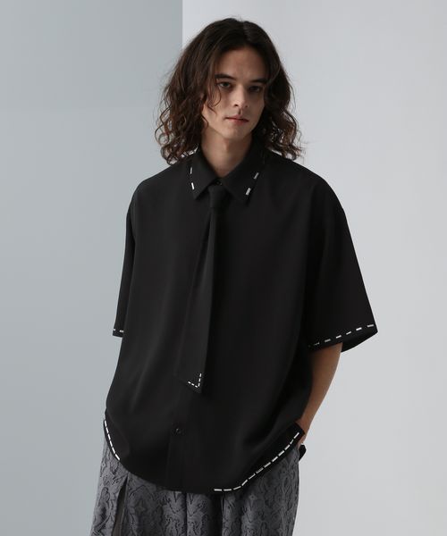 HARE 【SET UP対応】シルバーパーツボウタイシャツ ブラック FREE メンズインナー ハレ 491021 and ST アンドエスティ(旧ドットエスティ) HARE 【SET UP対応】シルバーパーツボウタイシャツ ブラック FREE メンズインナー ハレ 491021 and ST アンドエスティ(旧ドットエスティ)
