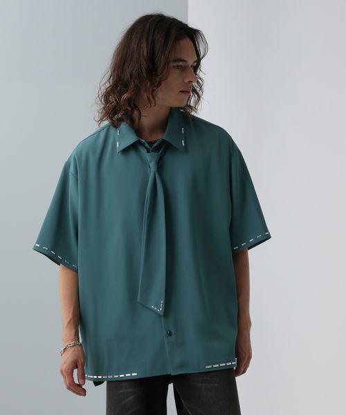HARE 【SET UP対応】シルバーパーツボウタイシャツ ブルー FREE メンズインナー ハレ 491021 and ST アンドエスティ(旧ドットエスティ) HARE 【SET UP対応】シルバーパーツボウタイシャツ ブルー FREE メンズインナー ハレ 491021 and ST アンドエスティ(旧ドットエスティ)