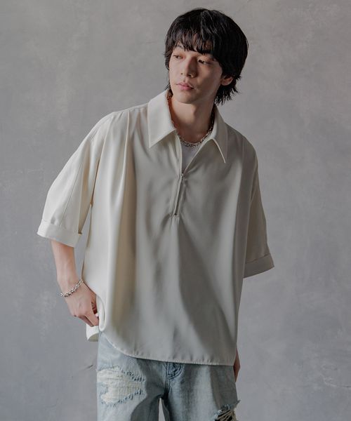 SET UP対応】DABOルーズハーフZIPシャツ | [公式]ハレ（HARE）通販