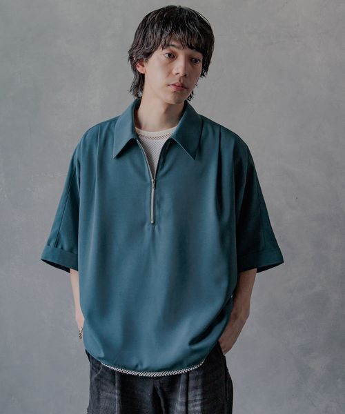 HARE 【SET UP対応】DABOルーズハーフZIPシャツ ブルー FREE メンズインナー ハレ 491062 and ST アンドエスティ(旧ドットエスティ) HARE 【SET UP対応】DABOルーズハーフZIPシャツ ブルー FREE メンズインナー ハレ 491062 and ST アンドエスティ(旧ドットエスティ)