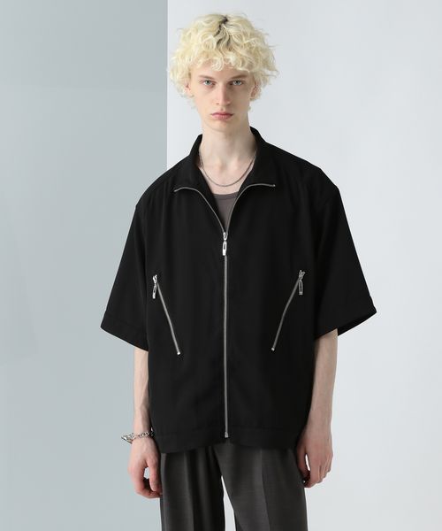 HARE 【SET UP対応】スタンドZIPシャツブルゾン ブラック FREE メンズインナー ハレ 491066 and ST アンドエスティ(旧ドットエスティ) HARE 【SET UP対応】スタンドZIPシャツブルゾン ブラック FREE メンズインナー ハレ 491066 and ST アンドエスティ(旧ドットエスティ)