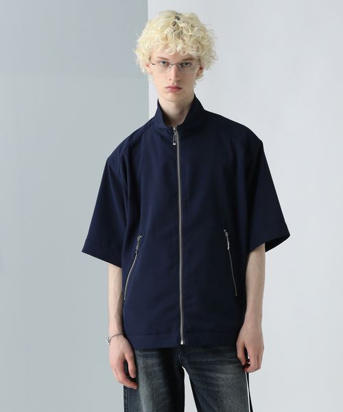 HARE 【SET UP対応】スタンドZIPシャツブルゾン ダークブルー FREE メンズインナー ハレ 491066 and ST アンドエスティ(旧ドットエスティ) HARE 【SET UP対応】スタンドZIPシャツブルゾン ダークブルー FREE メンズインナー ハレ 491066 and ST アンドエスティ(旧ドットエスティ)