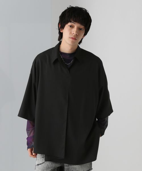 HARE ドレープスキッパーシャツ ブラック FREE メンズインナー ハレ 491075 and ST アンドエスティ(旧ドットエスティ) HARE ドレープスキッパーシャツ ブラック FREE メンズインナー ハレ 491075 and ST アンドエスティ(旧ドットエスティ)