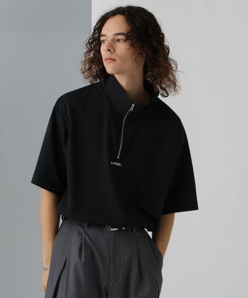 HARE 【接触冷感】3D-HAREロゴハーフZIPカット ブラック FREE メンズインナー ハレ 491089 and ST アンドエスティ(旧ドットエスティ) HARE 【接触冷感】3D-HAREロゴハーフZIPカット ブラック FREE メンズインナー ハレ 491089 and ST アンドエスティ(旧ドットエスティ)