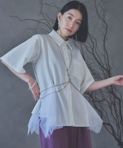 HARE 【LADIES】ペプラムシャツ オフホワイト FREE ウィメンズインナー ハレ 491098 and ST アンドエスティ(旧ドットエスティ) HARE 【LADIES】ペプラムシャツ オフホワイト FREE ウィメンズインナー ハレ 491098 and ST アンドエスティ(旧ドットエスティ)