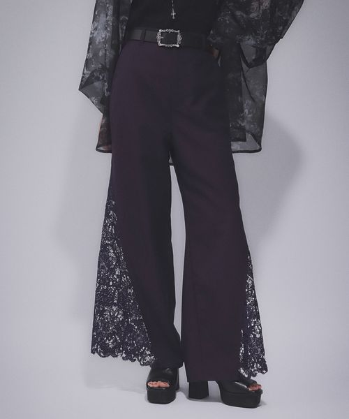 HARE 【SET UP対応 LADIES】サイドレースキリカエワイドパンツ パープル FREE ウィメンズボトムス ハレ 492313 and ST アンドエスティ(旧ドットエスティ) HARE 【SET UP対応 LADIES】サイドレースキリカエワイドパンツ パープル FREE ウィメンズボトムス ハレ 492313 and ST アンドエスティ(旧ドットエスティ)
