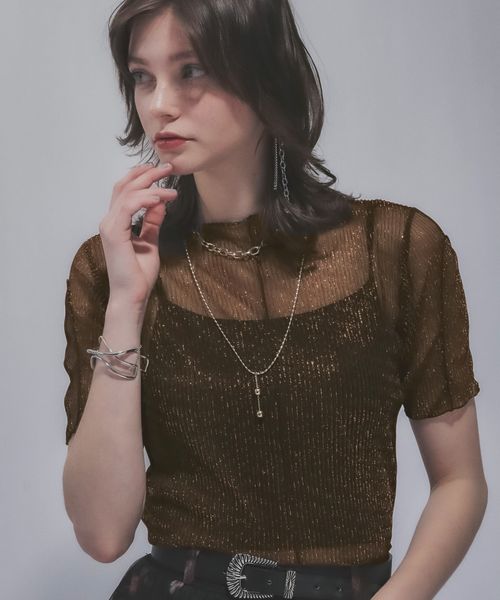 HARE 【LADIES】ラメプリーツシアートップス イエロー FREE ウィメンズインナー ハレ 492471 and ST アンドエスティ(旧ドットエスティ) HARE 【LADIES】ラメプリーツシアートップス イエロー FREE ウィメンズインナー ハレ 492471 and ST アンドエスティ(旧ドットエスティ)