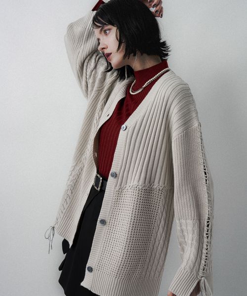 HARE 【LADIES】パッチワークカーディガン ナチュラル FREE ウィメンズインナー ハレ 492638 and ST アンドエスティ(旧ドットエスティ) HARE 【LADIES】パッチワークカーディガン ナチュラル FREE ウィメンズインナー ハレ 492638 and ST アンドエスティ(旧ドットエスティ)