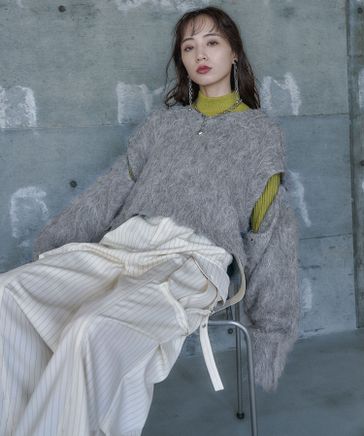 HARE 新品 アソートガラシャギーカーディガン グレー　Mサイズ HARE 新品 アソートガラシャギーカーディガン グレー Mサイズ