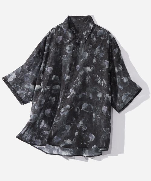 HARE ジャガードフラワーシアーガラシャツSS ブラック M メンズインナー ハレ 493039 and ST アンドエスティ(旧ドットエスティ) HARE ジャガードフラワーシアーガラシャツSS ブラック M メンズインナー ハレ 493039 and ST アンドエスティ(旧ドットエスティ)