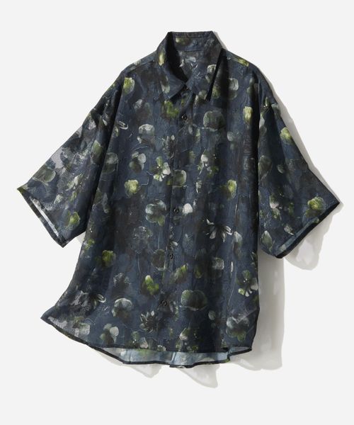 HARE ジャガードフラワーシアーガラシャツSS ダークブルー M メンズインナー ハレ 493039 and ST アンドエスティ(旧ドットエスティ) HARE ジャガードフラワーシアーガラシャツSS ダークブルー M メンズインナー ハレ 493039 and ST アンドエスティ(旧ドットエスティ)