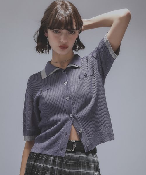 HARE 【LADIES】ハイショクレイヤーニットカーディガン パープル FREE ウィメンズインナー ハレ 494860 and ST アンドエスティ(旧ドットエスティ) HARE 【LADIES】ハイショクレイヤーニットカーディガン パープル FREE ウィメンズインナー ハレ 494860 and ST アンドエスティ(旧ドットエスティ)