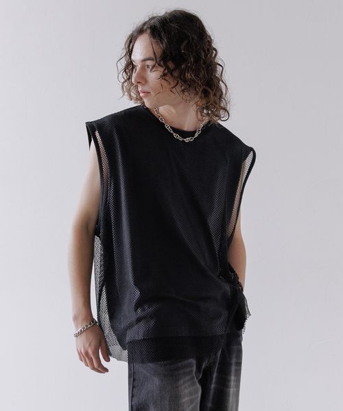 HARE メッシュノースリーブカット ブラック FREE メンズインナー ハレ 495431 and ST アンドエスティ(旧ドットエスティ) HARE メッシュノースリーブカット ブラック FREE メンズインナー ハレ 495431 and ST アンドエスティ(旧ドットエスティ)