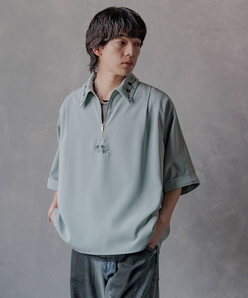 HARE 【一部カラーSET UP対応】DABOハーフZIPシシュウシャツ グリーン FREE メンズインナー ハレ 495460 and ST アンドエスティ(旧ドットエスティ) HARE 【一部カラーSET UP対応】DABOハーフZIPシシュウシャツ グリーン FREE メンズインナー ハレ 495460 and ST アンドエスティ(旧ドットエスティ)