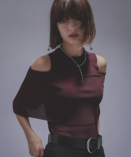 HARE 【LADIES】オフショルレイヤーニットT ボルドー FREE ウィメンズインナー ハレ 495668 and ST アンドエスティ(旧ドットエスティ) HARE 【LADIES】オフショルレイヤーニットT ボルドー FREE ウィメンズインナー ハレ 495668 and ST アンドエスティ(旧ドットエスティ)