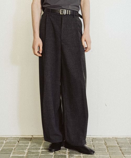 HARE 【SET UP対応】メランジワイドテーパードパンツ ナチュラル M メンズボトムス ハレ 497067 and ST アンドエスティ(旧ドットエスティ) HARE 【SET UP対応】メランジワイドテーパードパンツ ナチュラル M メンズボトムス ハレ 497067 and ST アンドエスティ(旧ドットエスティ)