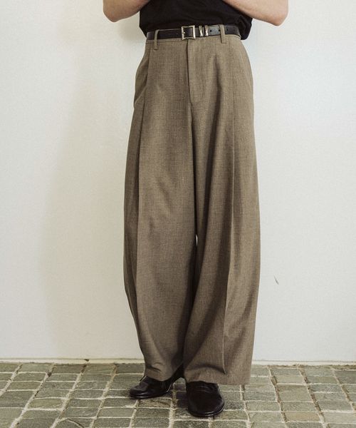 HARE 【SET UP対応】メランジワイドテーパードパンツ ベージュ M メンズボトムス ハレ 497067 and ST アンドエスティ(旧ドットエスティ) HARE 【SET UP対応】メランジワイドテーパードパンツ ベージュ M メンズボトムス ハレ 497067 and ST アンドエスティ(旧ドットエスティ)