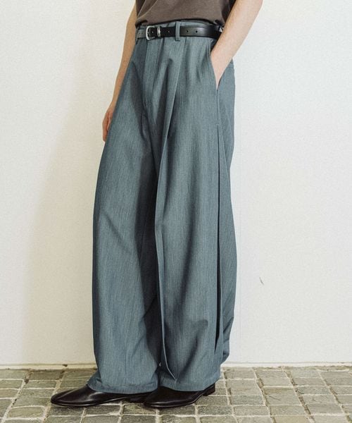 HARE 【SET UP対応】メランジワイドテーパードパンツ ライトブルー M メンズボトムス ハレ 497067 and ST アンドエスティ(旧ドットエスティ) HARE 【SET UP対応】メランジワイドテーパードパンツ ライトブルー M メンズボトムス ハレ 497067 and ST アンドエスティ(旧ドットエスティ)