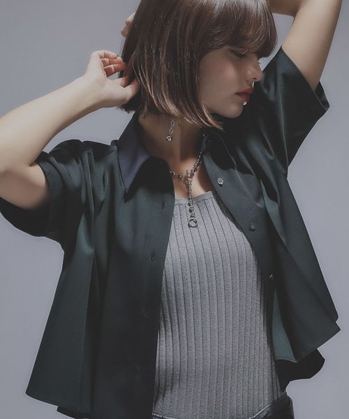 HARE 【SET UP対応 LADIES】ハイショクプリーツショートシャツ カーキ FREE ウィメンズインナー ハレ 497350 and ST アンドエスティ(旧ドットエスティ) HARE 【SET UP対応 LADIES】ハイショクプリーツショートシャツ カーキ FREE ウィメンズインナー ハレ 497350 and ST アンドエスティ(旧ドットエスティ)