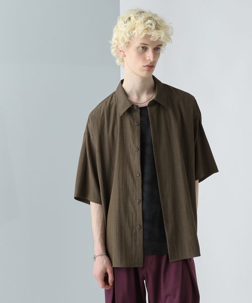 HARE 【WEB限定】マルチマテリアルメランジシャツSS ブラウン M メンズインナー ハレ 497775 and ST アンドエスティ(旧ドットエスティ) HARE 【WEB限定】マルチマテリアルメランジシャツSS ブラウン M メンズインナー ハレ 497775 and ST アンドエスティ(旧ドットエスティ)