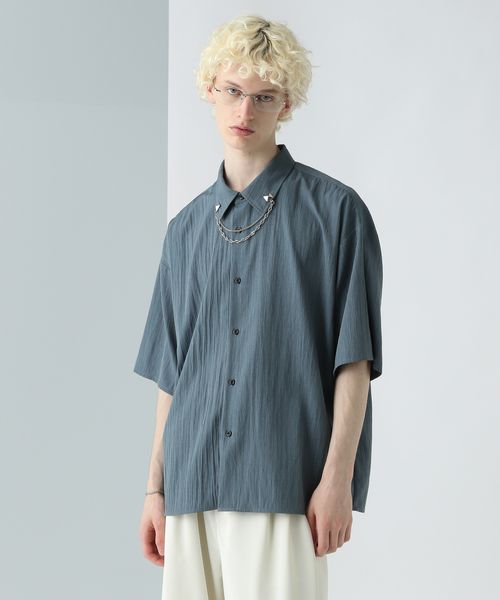 HARE 【WEB限定】マルチマテリアルメランジシャツSS ブルー S メンズインナー ハレ 497775 and ST アンドエスティ(旧ドットエスティ) HARE 【WEB限定】マルチマテリアルメランジシャツSS ブルー S メンズインナー ハレ 497775 and ST アンドエスティ(旧ドットエスティ)