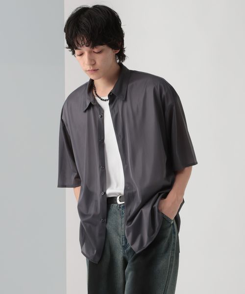 HARE 【一部カラー追加予約受付中 WEB限定】マルチマテリアルシアーシャツSS チャコールグレー M メンズインナー ハレ 497786 and ST アンドエスティ(旧ドットエスティ) HARE 【一部カラー追加予約受付中 WEB限定】マルチマテリアルシアーシャツSS チャコールグレー M メンズインナー ハレ 497786 and ST アンドエスティ(旧ドットエスティ)