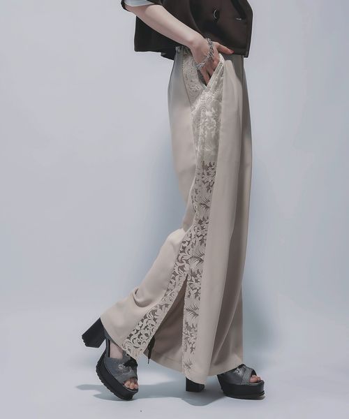 HARE 【SET UP対応 LADIES】ヴィンテージシシュウフレアパンツ ナチュラル FREE ウィメンズボトムス ハレ 498280 and ST アンドエスティ(旧ドットエスティ) HARE 【SET UP対応 LADIES】ヴィンテージシシュウフレアパンツ ナチュラル FREE ウィメンズボトムス ハレ 498280 and ST アンドエスティ(旧ドットエスティ)