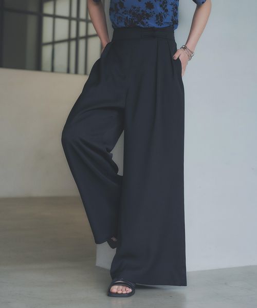 HARE 【LADIES】チャイナボタンワイドパンツ ブラック FREE ウィメンズボトムス ハレ 498289 and ST アンドエスティ(旧ドットエスティ) HARE 【LADIES】チャイナボタンワイドパンツ ブラック FREE ウィメンズボトムス ハレ 498289 and ST アンドエスティ(旧ドットエスティ)