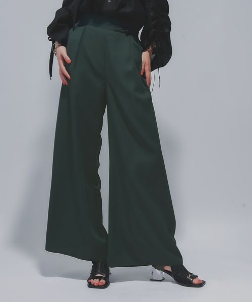 HARE 【LADIES】チャイナボタンワイドパンツ グリーン FREE ウィメンズボトムス ハレ 498289 and ST アンドエスティ(旧ドットエスティ) HARE 【LADIES】チャイナボタンワイドパンツ グリーン FREE ウィメンズボトムス ハレ 498289 and ST アンドエスティ(旧ドットエスティ)