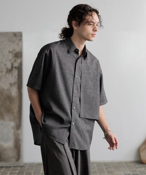 HARE 【SET UP対応】メランジLUXSシャツ ブラック FREE メンズインナー ハレ 498548 and ST アンドエスティ(旧ドットエスティ) HARE 【SET UP対応】メランジLUXSシャツ ブラック FREE メンズインナー ハレ 498548 and ST アンドエスティ(旧ドットエスティ)