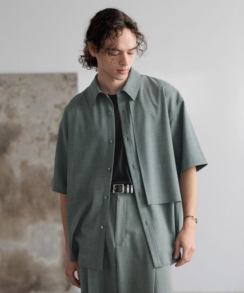 HARE 【SET UP対応】メランジLUXSシャツ ブルー FREE メンズインナー ハレ 498548 and ST アンドエスティ(旧ドットエスティ) HARE 【SET UP対応】メランジLUXSシャツ ブルー FREE メンズインナー ハレ 498548 and ST アンドエスティ(旧ドットエスティ)