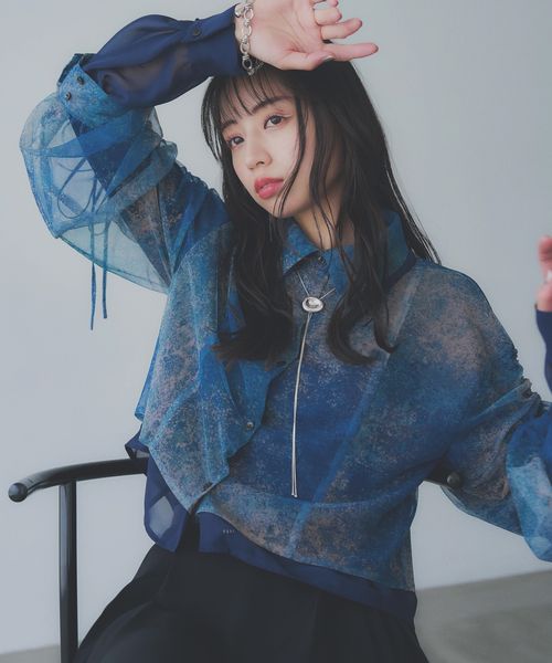 HARE 【YUMA TAKAHASHI×HARE SETUP対応 LADIES】レイヤードデザインシャツ ブルー FREE ウィメンズインナー ハレ 498775 and ST アンドエスティ(旧ドットエスティ) HARE 【YUMA TAKAHASHI×HARE SETUP対応 LADIES】レイヤードデザインシャツ ブルー FREE ウィメンズインナー ハレ 498775 and ST アンドエスティ(旧ドットエスティ)