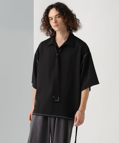 HARE 【一部カラーSET UP対応】メタルパーツボウタイシャツ ブラック FREE メンズインナー ハレ 498982 and ST アンドエスティ(旧ドットエスティ) HARE 【一部カラーSET UP対応】メタルパーツボウタイシャツ ブラック FREE メンズインナー ハレ 498982 and ST アンドエスティ(旧ドットエスティ)