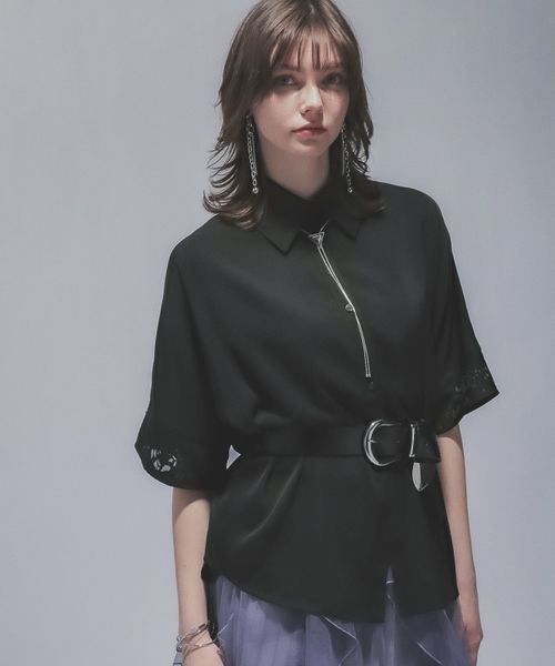 HARE 【LADIES】レーザーカットビッグシャツ ブラック FREE ウィメンズインナー ハレ 499653 and ST アンドエスティ(旧ドットエスティ) HARE 【LADIES】レーザーカットビッグシャツ ブラック FREE ウィメンズインナー ハレ 499653 and ST アンドエスティ(旧ドットエスティ)