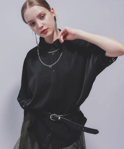 HARE 【LADIES】レーザーカットビッグシャツ ブラック FREE ウィメンズインナー ハレ 499653 and ST アンドエスティ(旧ドットエスティ) HARE 【LADIES】レーザーカットビッグシャツ ブラック FREE ウィメンズインナー ハレ 499653 and ST アンドエスティ(旧ドットエスティ)