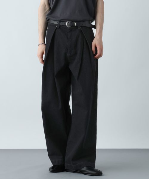 HARE ボックスタックワイドデニムパンツ ブラック S メンズボトムス ハレ 499756 and ST アンドエスティ(旧ドットエスティ) HARE ボックスタックワイドデニムパンツ ブラック S メンズボトムス ハレ 499756 and ST アンドエスティ(旧ドットエスティ)